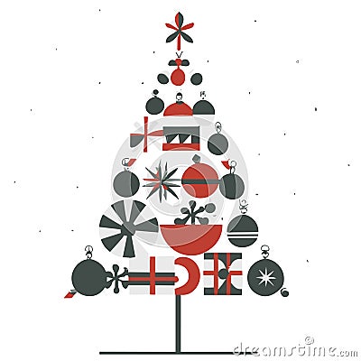 colorful graphics large Christmas tree Stock Photo