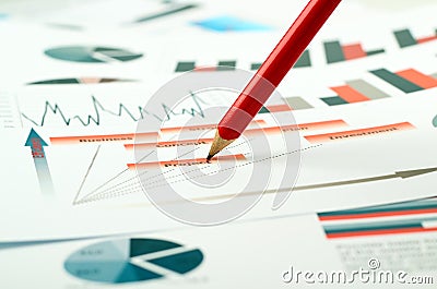 Colorful graphs, charts, marketing research and business annual report background, management project, budget planning, financial Stock Photo