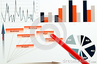 Colorful graphs, charts, marketing research and business annual report background, management project, budget planning, financial Stock Photo