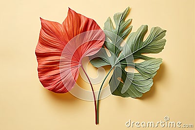 Colorful green beauty bloom orange nature decorative plants tailflower red flora tropical Stock Photo