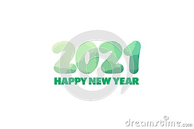 Green Happy New Year greeting 2021 forest textured design Stock Photo