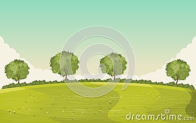 Colorful green park Vector Illustration