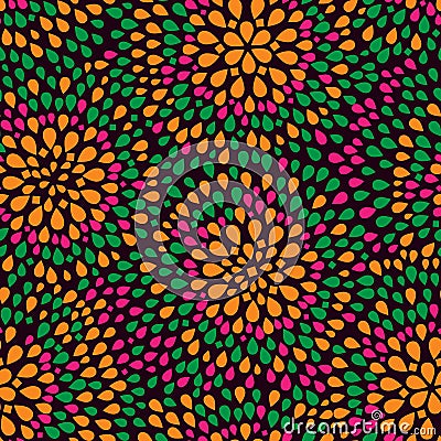 Colorful Green Pink Yellow Seamless Pattern Stock Photo