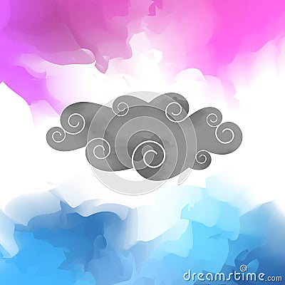 Colorful grey clouds Vector Illustration