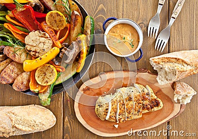 Colorful grilled summer vegetables Stock Photo