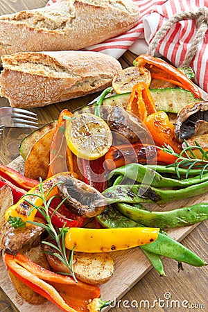 Colorful grilled summer vegetables Stock Photo