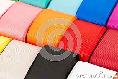 Colorful grosgrain ribbons Stock Photo