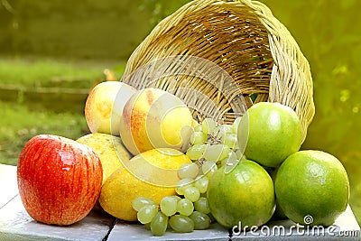 Colorful group of fresh fruits. Stock Photo