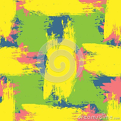 Colorful grunge texture. Rough brush smears. Vector Illustration