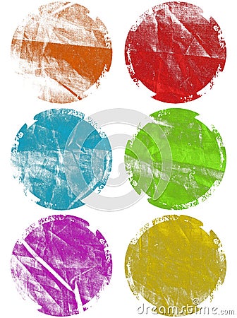 Colorful grunge textured web elements isolated Stock Photo