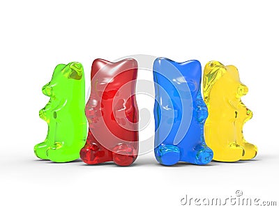 Colorful Gummy Bears Stock Photo