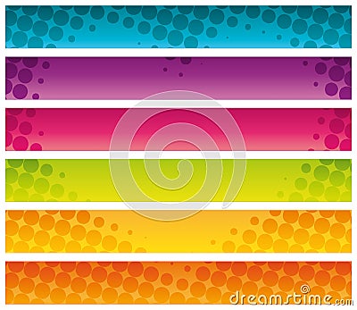 Colorful halftone commercial banners. Vector Illustration