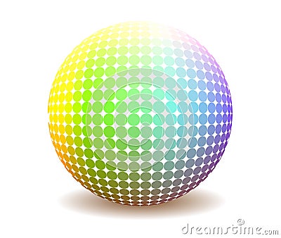 Colorful halftone sphere Cartoon Illustration