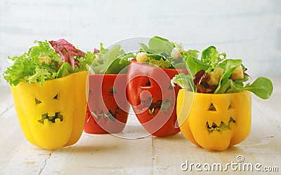 Colorful Halloween food background Stock Photo