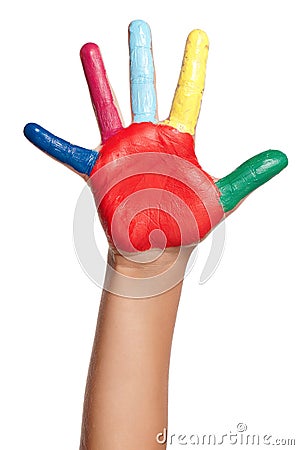 Colorful hand Stock Photo