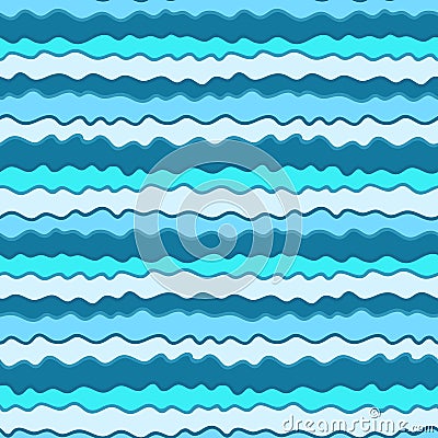 Colorful hand drawn seamless pattern, sea texture Vector Illustration