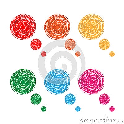 Colorful hand drawn thought bubbles Vector Illustration