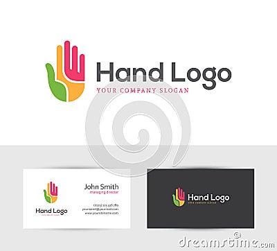Colorful hand logo Vector Illustration