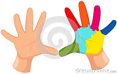 Colorful hand print Vector Illustration