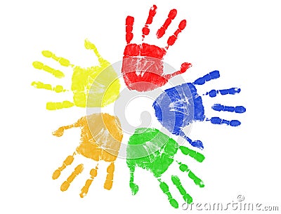 Colorful hand prints Vector Illustration