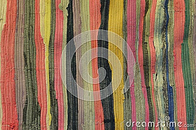 Colorful handmade weaved rug made in old Russian tradition Stock Photo