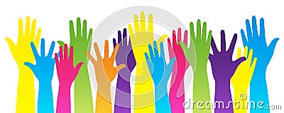 Colorful hands Vector Illustration