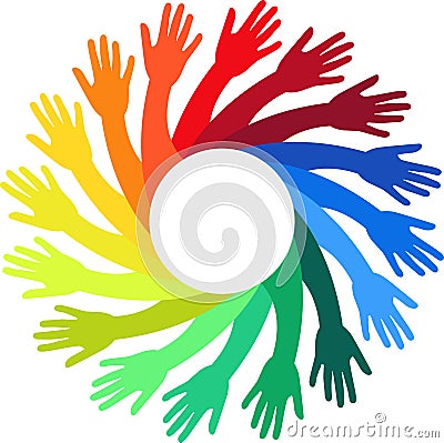 Colorful hands Vector Illustration