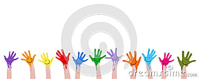 Colorful hands Vector Illustration