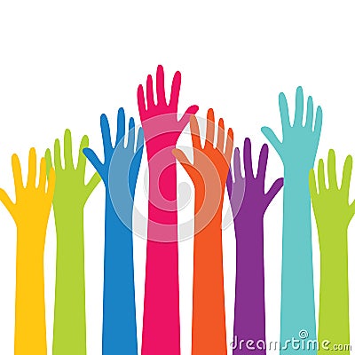 Colorful hands up vector Vector Illustration