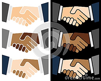 Colorful Handshake Logo Vector Illustration