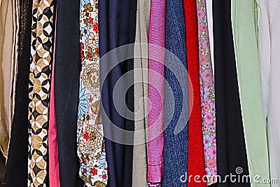 Colorful hanging clothes abstract photo Stock Photo