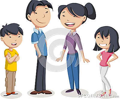 Colorful happy people. Vector Illustration