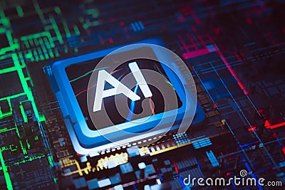 Colorful hardware of generative artificial intelligence that creates images, 3d rendering Stock Photo