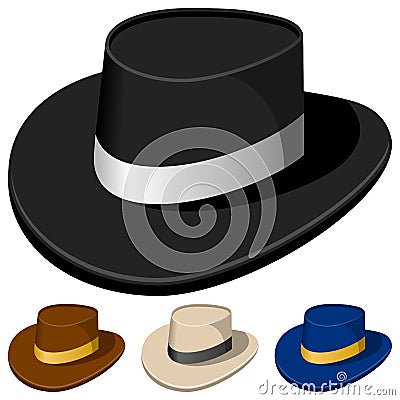 Colorful Hats for Men Vector Illustration