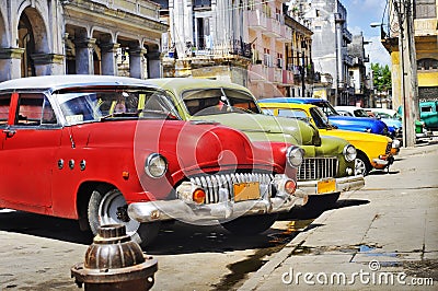 Colorful Havana cars Stock Photo