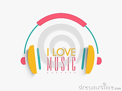 Colorful headphone for Music concept. Stock Photo