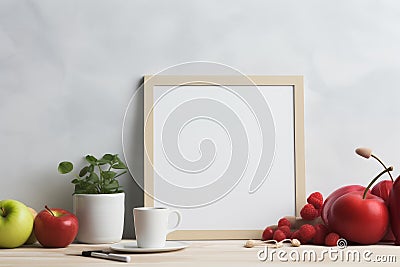 Colorful Health day banner fruits. Generate Ai Stock Photo