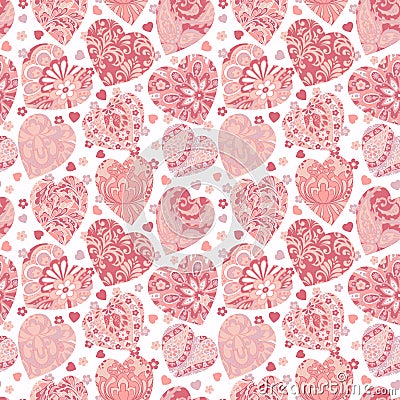 .Colorful hears seamless vector pattern Vector Illustration