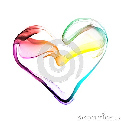 Colorful heart made of smoke Stock Photo