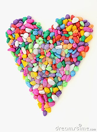 Colorful heart from stones. Stock Photo