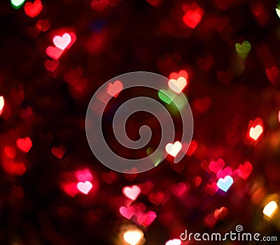 Colorful hearts bokeh Stock Photo