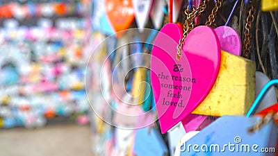 Life Inspirational quote - Be the reason someone feels loved. Kindness and humanity concept. Text message on love pink color Stock Photo