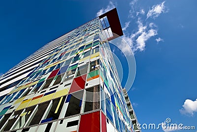 Colorful high-rise building Stock Photo