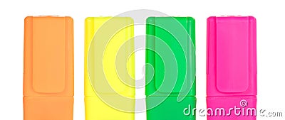 Colorful highlighter markers in various colors Stock Photo