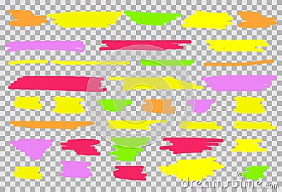 Colorful highlighters set. Vector Illustration