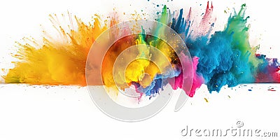 colorful Holi Powder paints with density colorful smoke Stock Photo