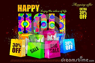 Colorful Holi Sale background Vector Illustration