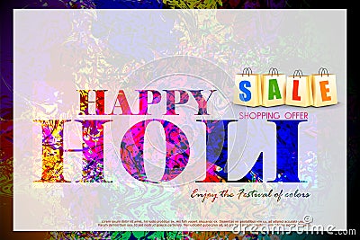 Colorful Holi Sale background Vector Illustration