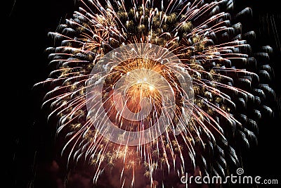 Colorful holiday fireworks Stock Photo