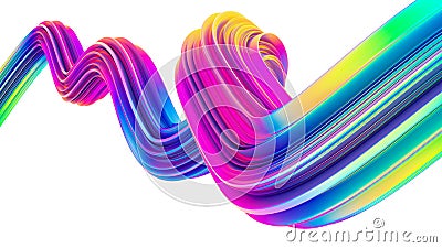 Colorful holographic 3d flow shape liquid wave for modern Christmas backgrounds and posters Stock Photo